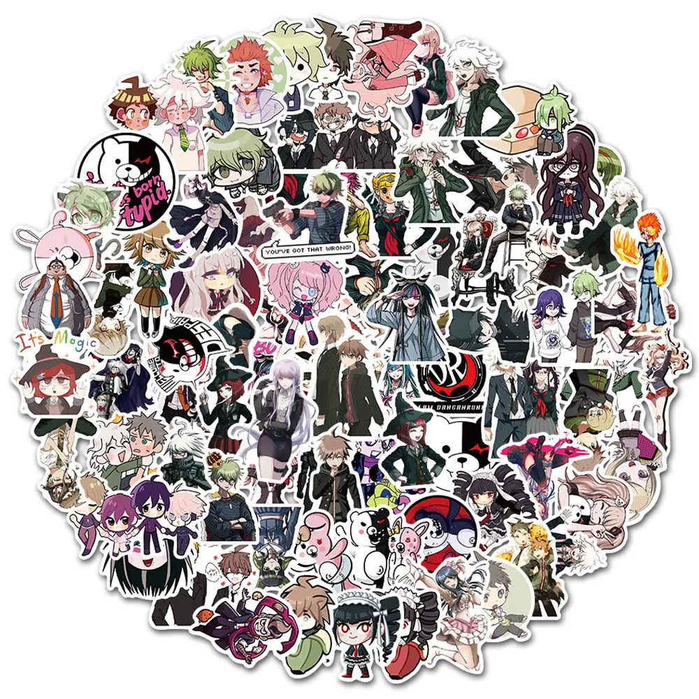 

10/50/100pcs Danganronpa Game Stickers Kids Toys Anime Graffiti Sticker Decal DIY Laptop Skateboard Guitar Phone Case