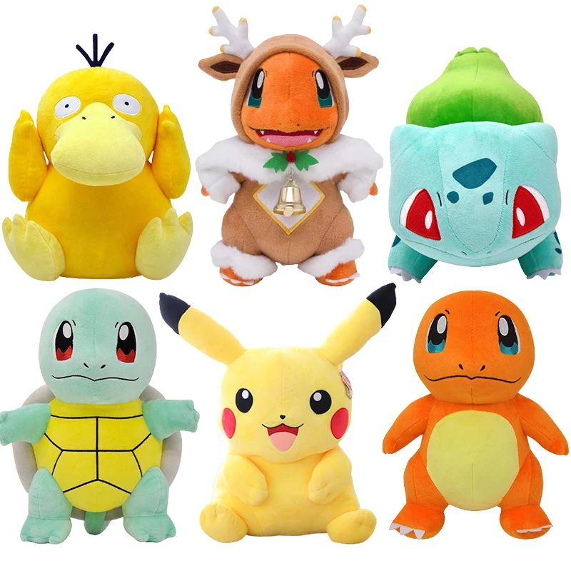 

New 20cm Pokemon Cartoon Pikachu Reachable Duck Plush Toys Cute Kawaii Anime Plush Doll Children's Birthday Christmas Gifts