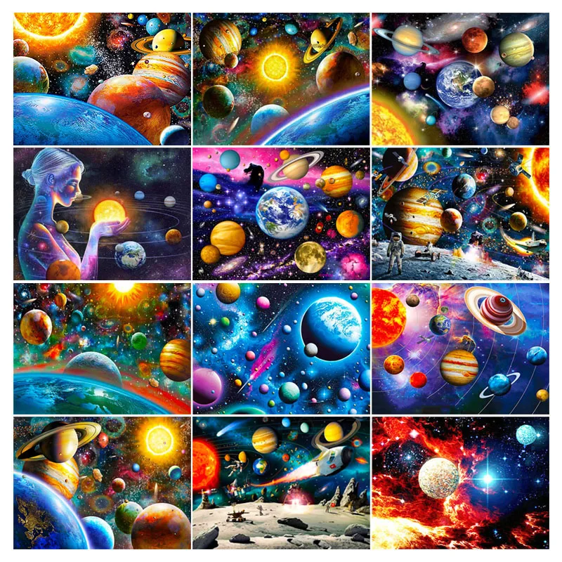 

Алмазная живопись космическая планета пейзаж полная квадратная круглая Алмазная вышивка распродажа Стразы Набор для вышивки крестиком Ук...