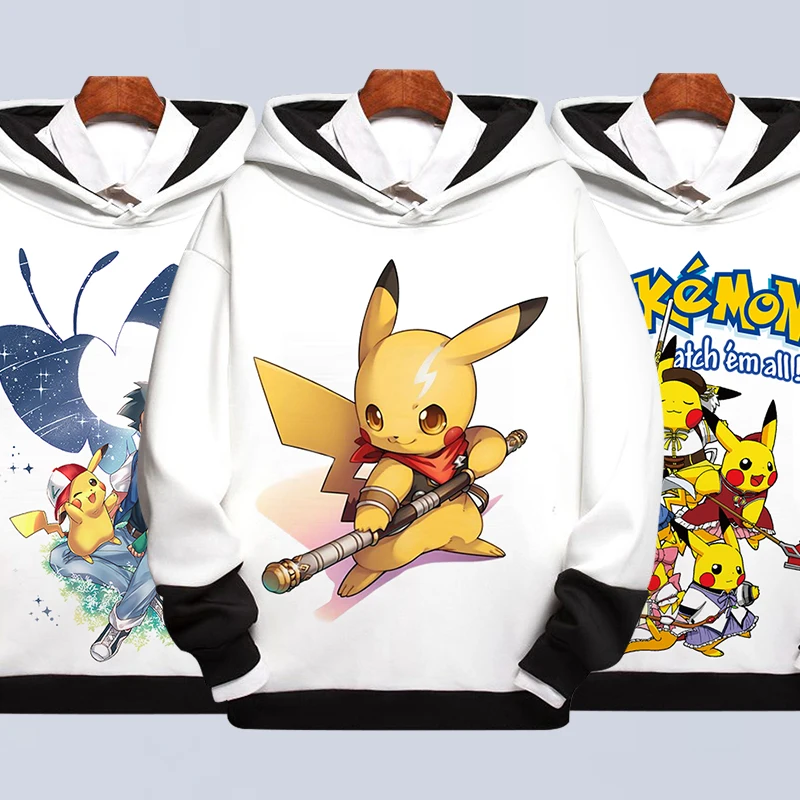 

Аниме, периферийные приборы, Pokemon толстовка с Пикачу, мужская и женская Милая одежда, осенние и зимние модели, рождественские подарки на день...