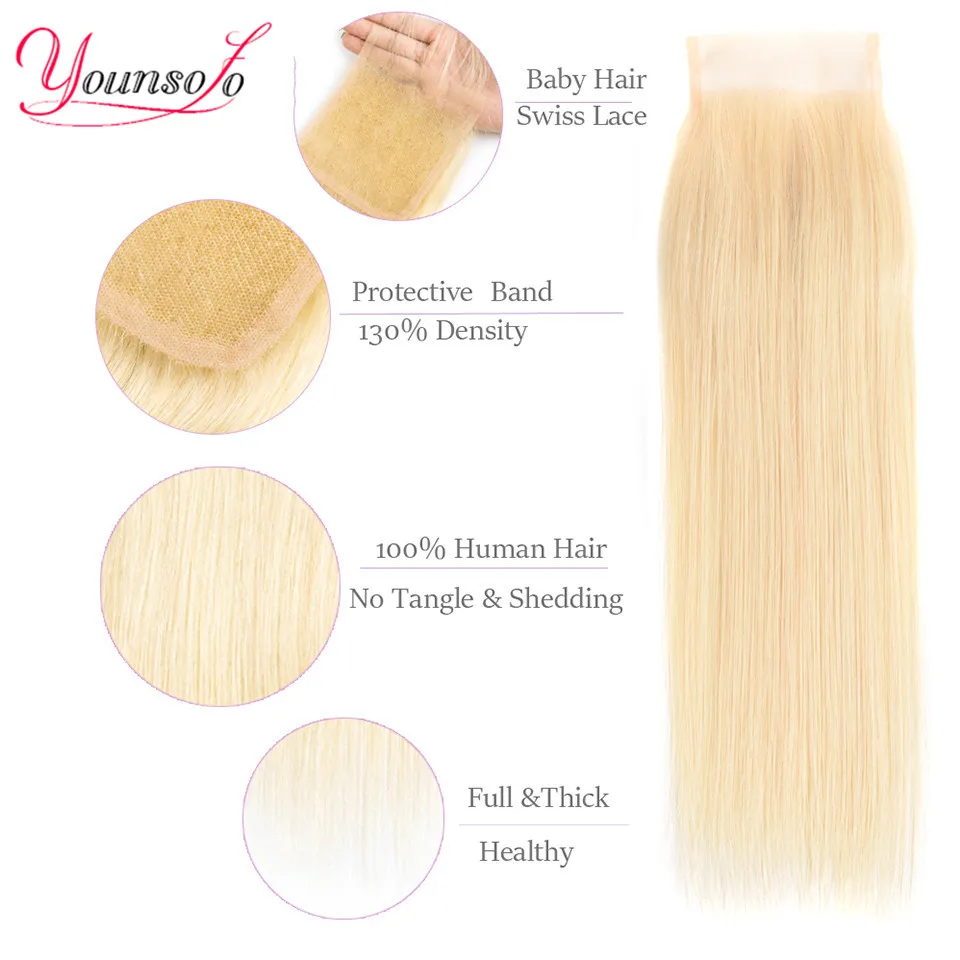 613 светлые бразильские прямые волосы 4*4 на сетке человеческие спереди свободная