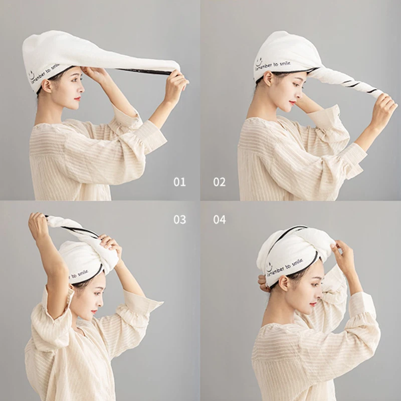 Женское полотенце для сушки волос из микрофибры однотонное быстросохнущее