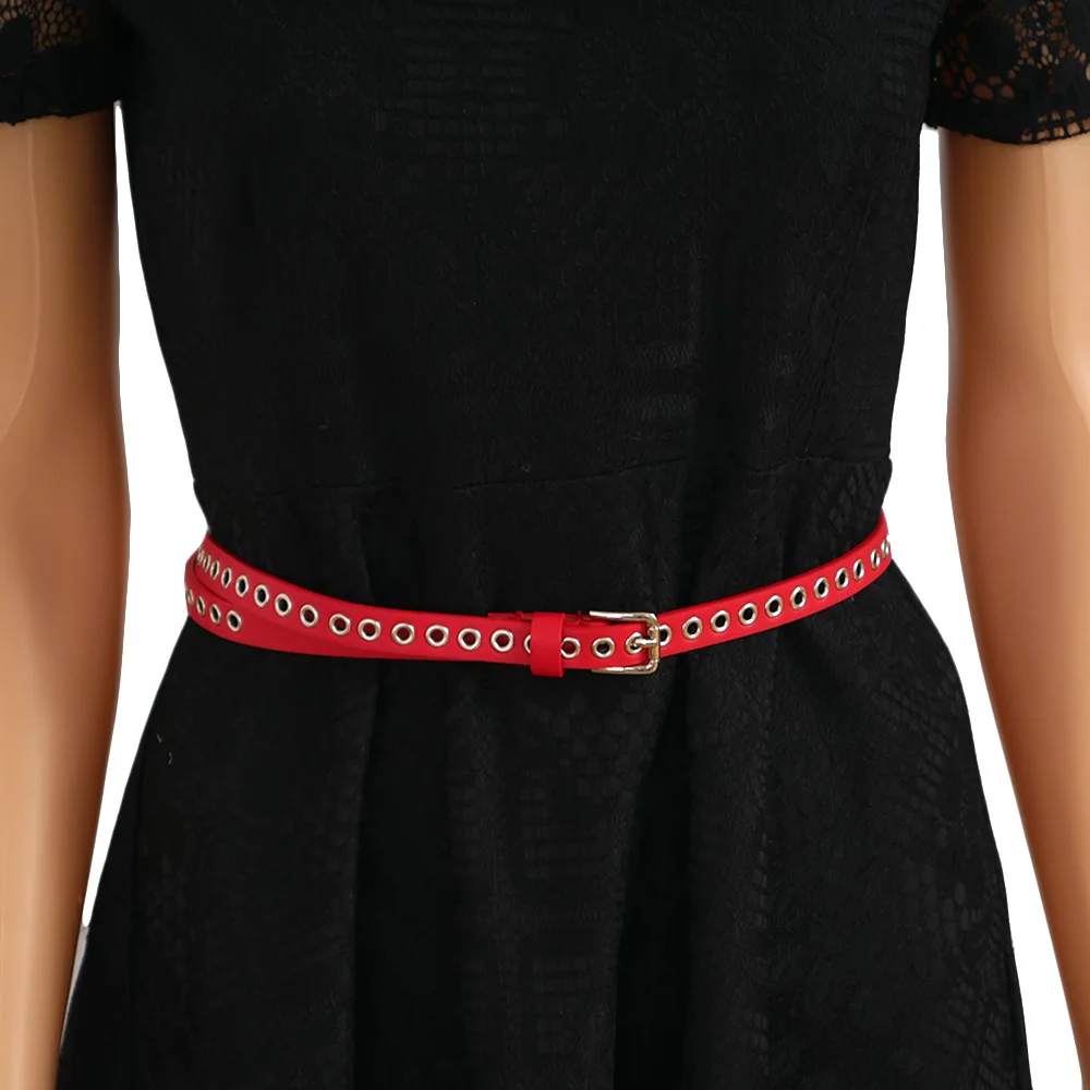 

New Arrival Women Waist Belt Hollow Rivets PU Leather Strap For Womens Slim Waistband Female Ladies Apparel Accessories
