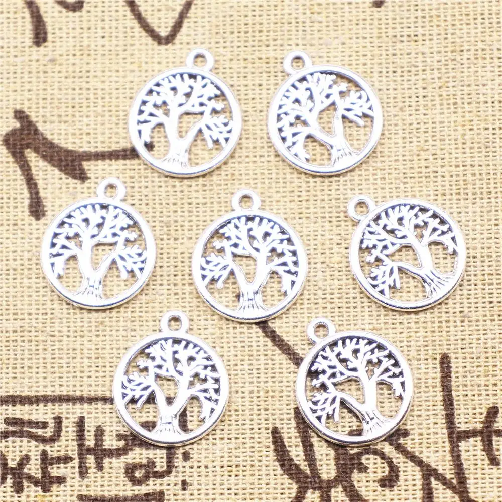 

Bulk Charms For Jewelry Making 10pcs 16x16mm Antique Silver Color Tree Of Life Charms