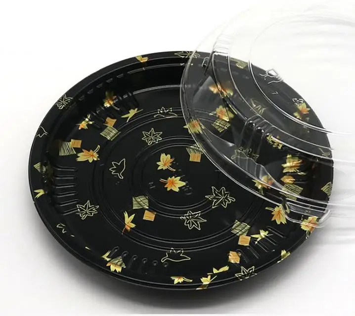 

Disposable Round Sushi Takeout Packing Box Large Disc Food Trays Wholesale