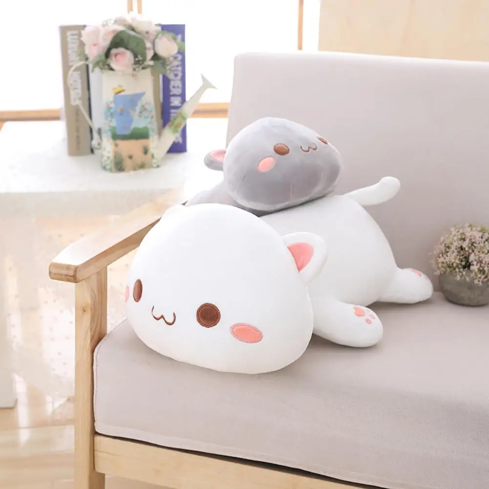 Kawaii Лежащая Кошка Животное Кукла Плюшевая мягкая подушка под спину Подушка детская игрушка подарок мягкая мультяшная Подушка подарок ребенку на Рождество новинка