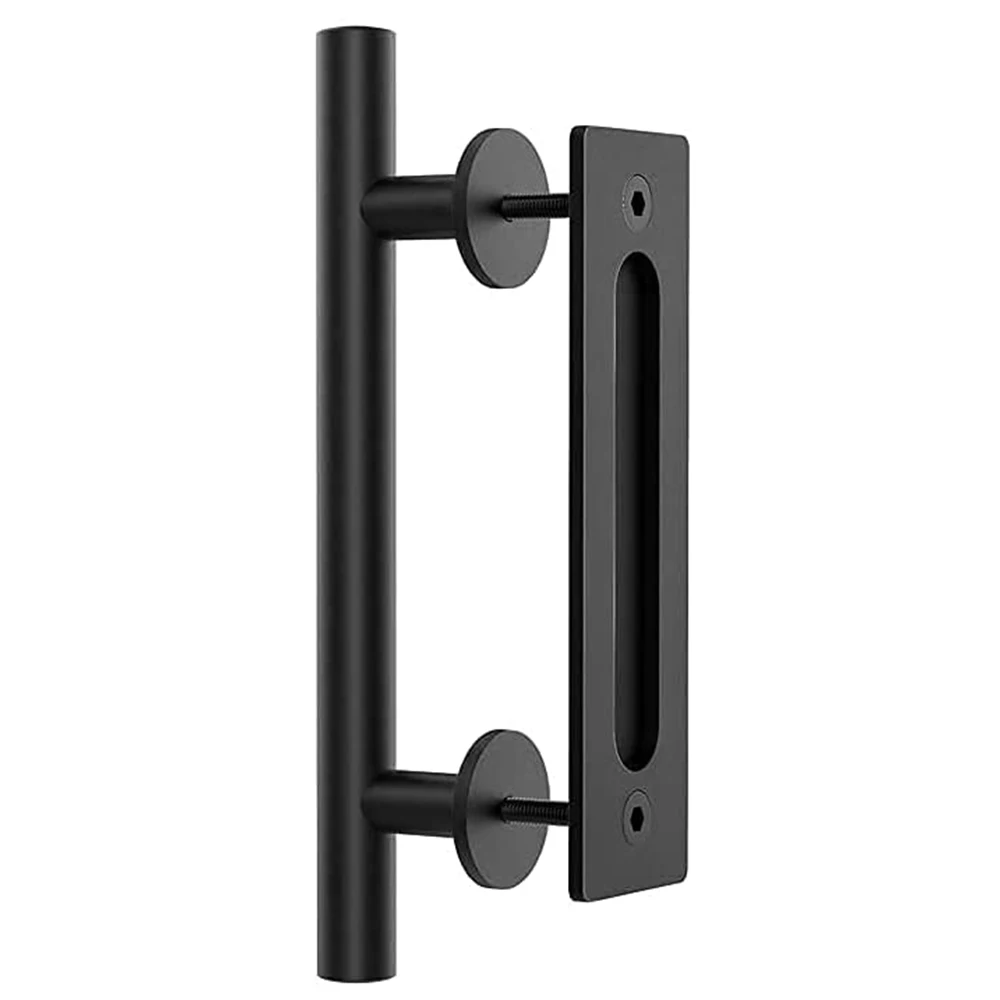 

GEDDEN 12 inches Barn Door Pull Handle Hardware Cabinet Flush Recessed Steel Handle Set for Sliding Wood Door Interior Door