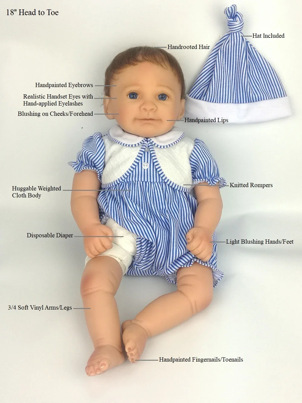 Avani кукла 'Aaron' 45 см реалистичные детские куклы реалистичные Reborn Baby куклы реалистичные новорожденных Для маленьких мальчиков куклы