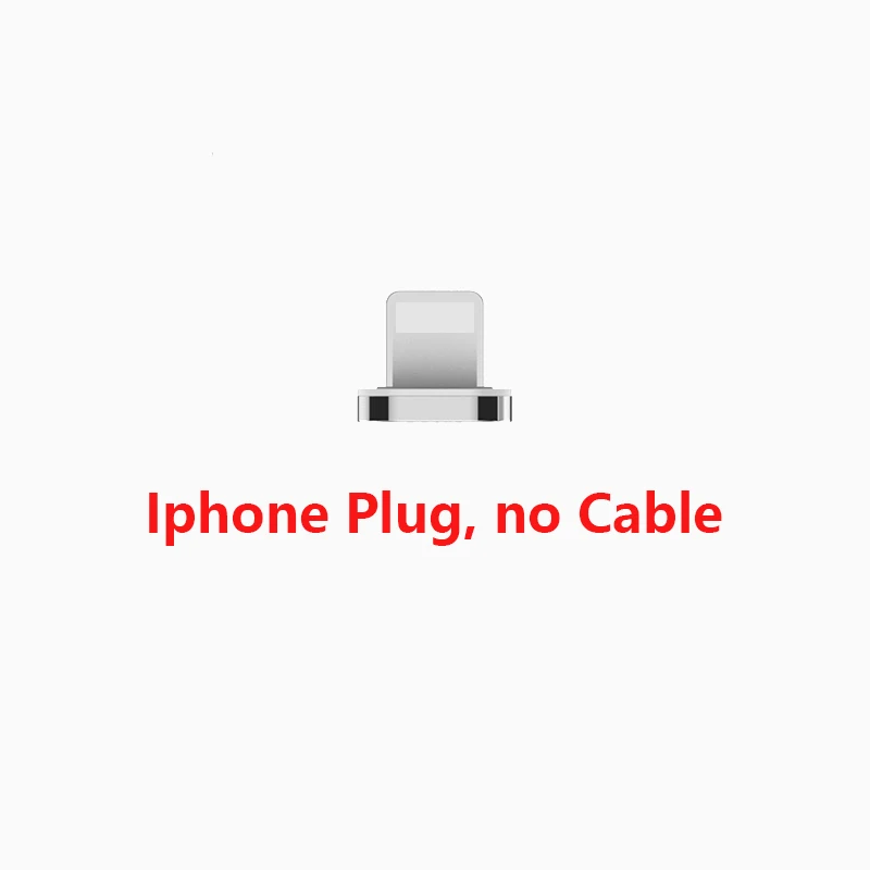 Iphone plug no cable 5А Магнитный кабель Micro usb type C светодиодный супер быстрый зарядный кабель для iPhone samsung huawei Xiaomi Android телефонный кабель 1 м - Цвет: Iphone plug no cable