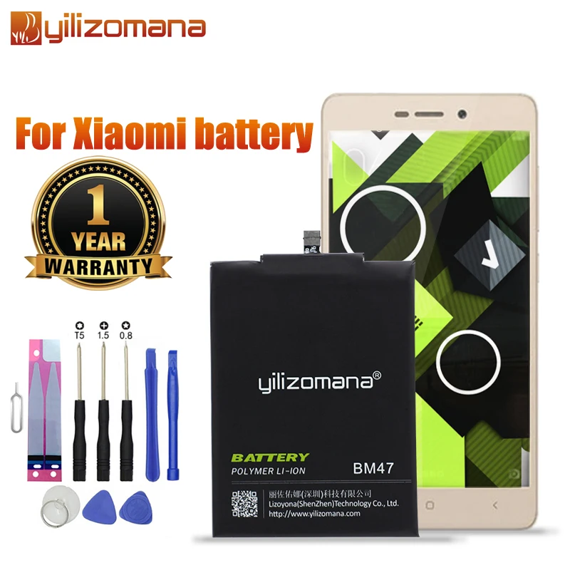 YILIZOMANA Оригинальный аккумулятор для телефона BM45 BM46 BM47 BN41 BN43 Xiaomi Redmi 4X 3S 3X 3 Pro Note 3Pro 4