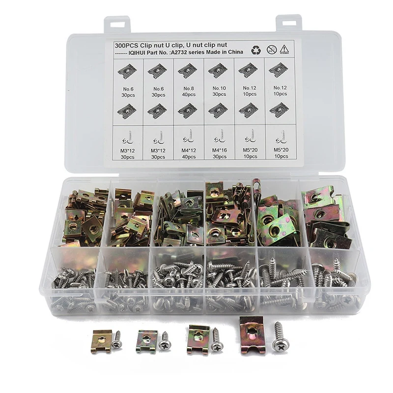 300 шт. бронзовый тон пружинный металлический зажим автомобильные крепежные