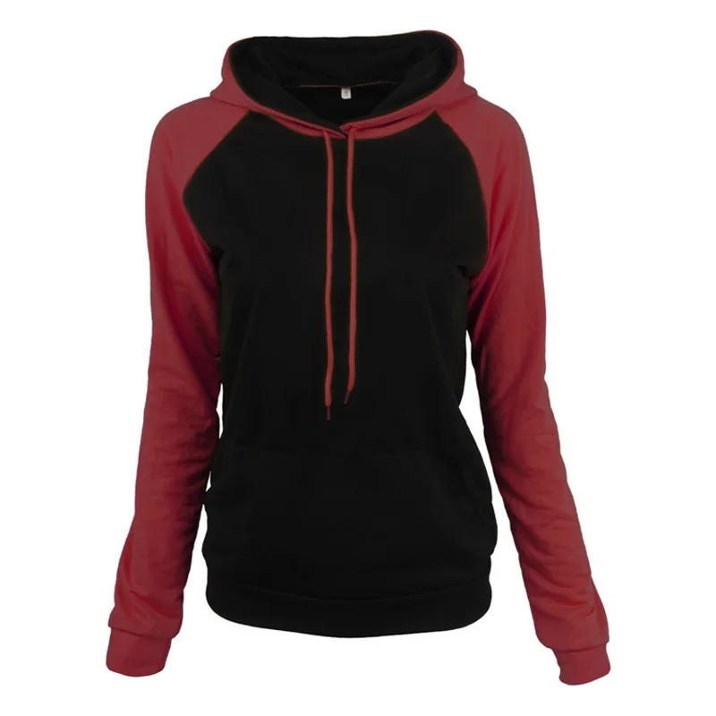 

2021 Women Western Style Contrast Color Splicing Sweatshirts High Quality Contracted Fashion Sweatshirts For Autumn