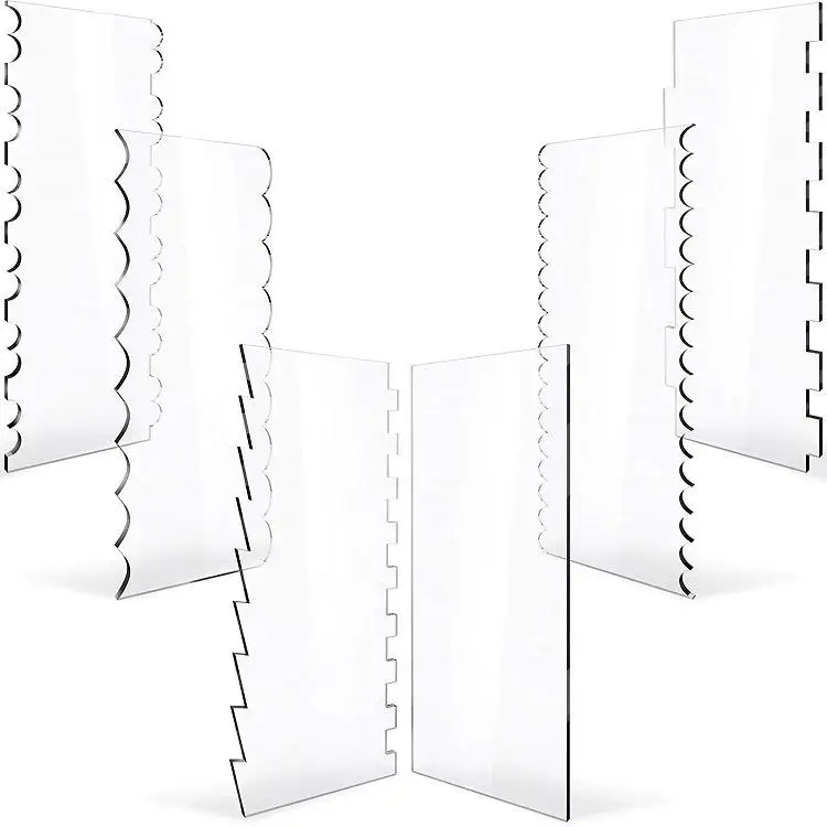 

6 шт./компл. набор скребков для торта прозрачная пила зубья для края торта более гладкая кухонная форма для выпечки