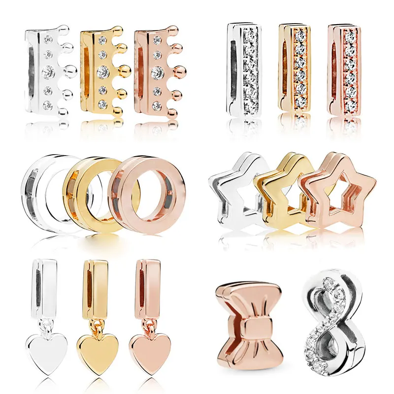 Клипсы подвески подходят оригинальный Пан браслетов Reflexions для женщин из