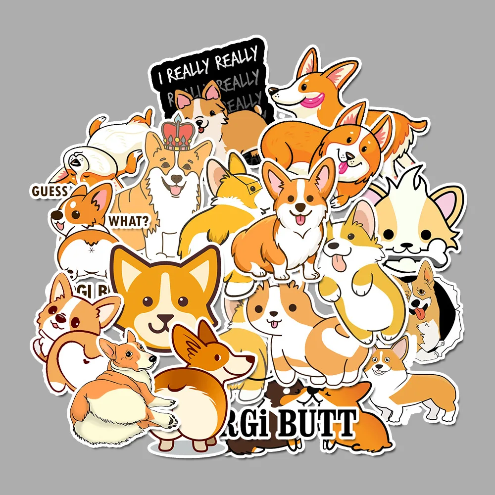 50 шт./компл. Мультяшные наклейки Corgi Pembroke милые животные собака для мото
