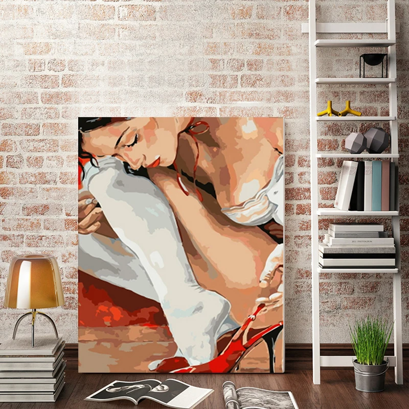 Сексуальная красавица леди с шляпой живопись по номерам впечатление картины