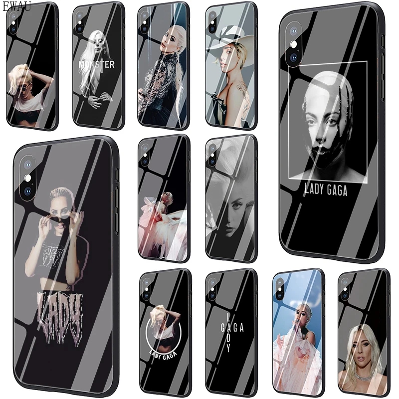 Чехол для телефона из закаленного стекла EWAU Lady Gaga iphone 5 5s SE 2020 6 6s 7 8 Plus X XR XS 11 pro