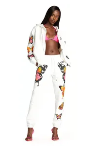 Женский спортивный костюм-двойка с принтом бабочки