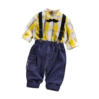 new spring autumn baby boy clothes suit children cotton shirt overalls 2pcssets toddler fashion costume infant kids tracksuits