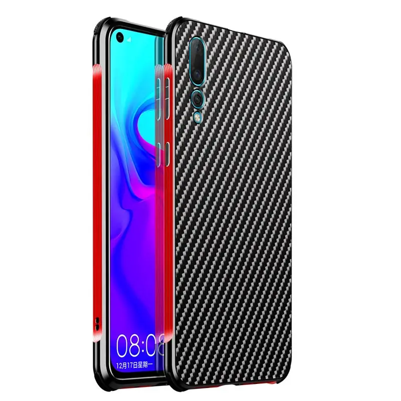 Для huawei Nova 4 Nova5 P20 P20Pro Honor 20 чехол Роскошная алюминиевая рама бампер из углеродного