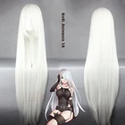 Парик для косплея Game NieR: Automata A2, белые длинные парики, челки YoRHa No.2, тип A, женские термостойкие волосы, искусственные волосы 100 см