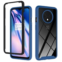heavy protection dust proof anti fall color border transparent two in one phone case for oneplus 7t 8t 7 8 pro nord 5g tpu cover