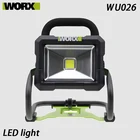 WORX светильник ing LED WU026 20v 500lm 80w 360 градусов поворотный Портативный уличный фонарь для кемпинга универсальная платформа Worx с зеленой батареей