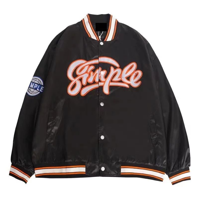 

New jacket women and men Spring cool baseball uniform Western Preppy style stand-up collar coat loose motorcycle jacket pilot