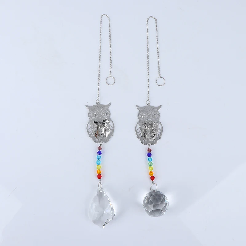 Сова Хрустальный Солнечный Ловец шар Призма Радуга производитель люстра Декор