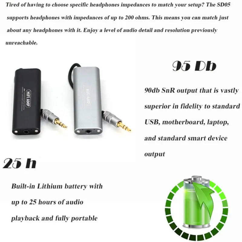 Высококачественный маленький аудио HiFi усилитель перезаряжаемый стерео мощности