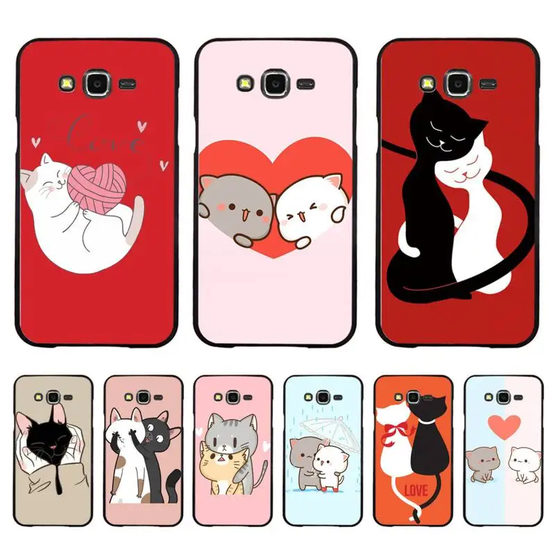 Милый блестящий чехол YNDFCNB для телефона с мультяшным котом Samsung A50 A70 A40 A6 A8 Plus A7 A20 A30