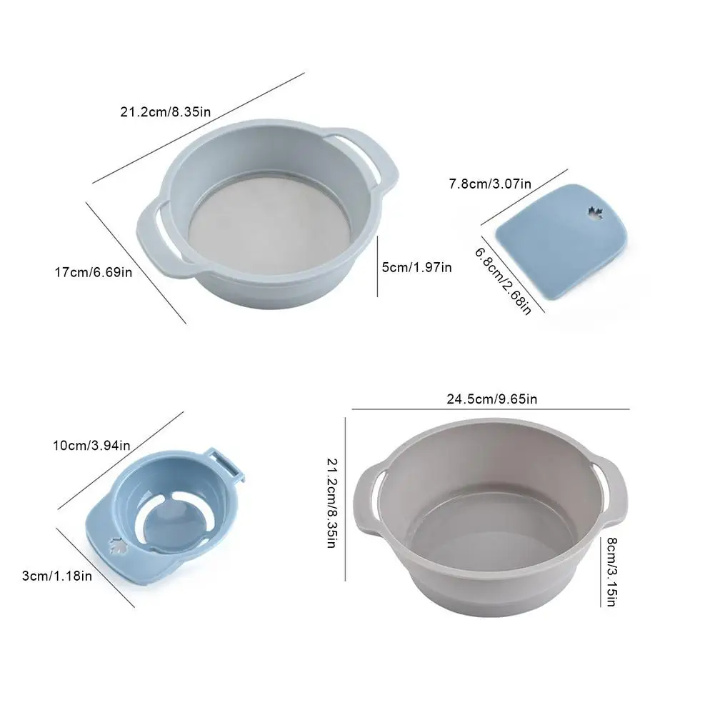 

High Quality Flour Sifter Mesh Mechanical Baking Icing Sugar Shaker Dough Cutter Sieve Cup Shape Bakeware Baking Pastry Tools