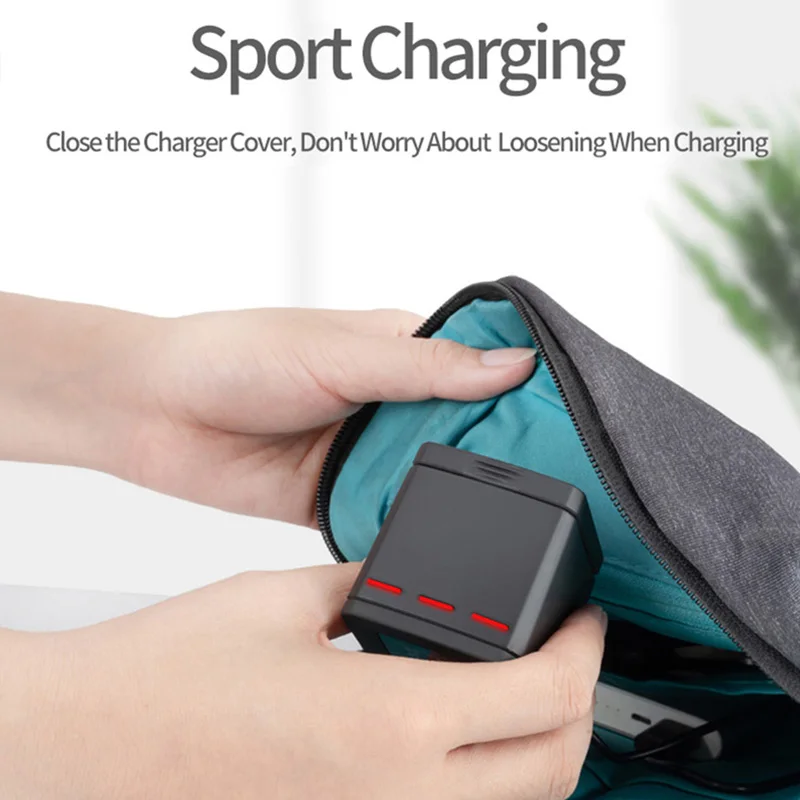 

Smart Charger For GoPro Hero 8 7 6 5 Li-ion Battery Charging Case Type-C Cable LED 3 Way Storage Box Sport Camera Accessories