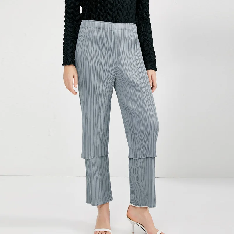 Женские эластичные брюки LANMREM однотонные с высокой талией уличная мода на весну