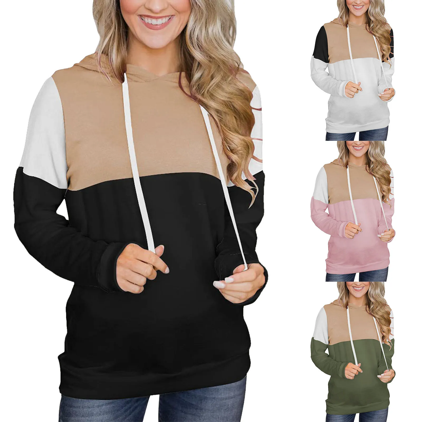Patchwork Grey White Black 2022 New Design Hot Sale Hoodies Sweatshirts Women Casual Harajuku Sweat Girls European Tops Korean