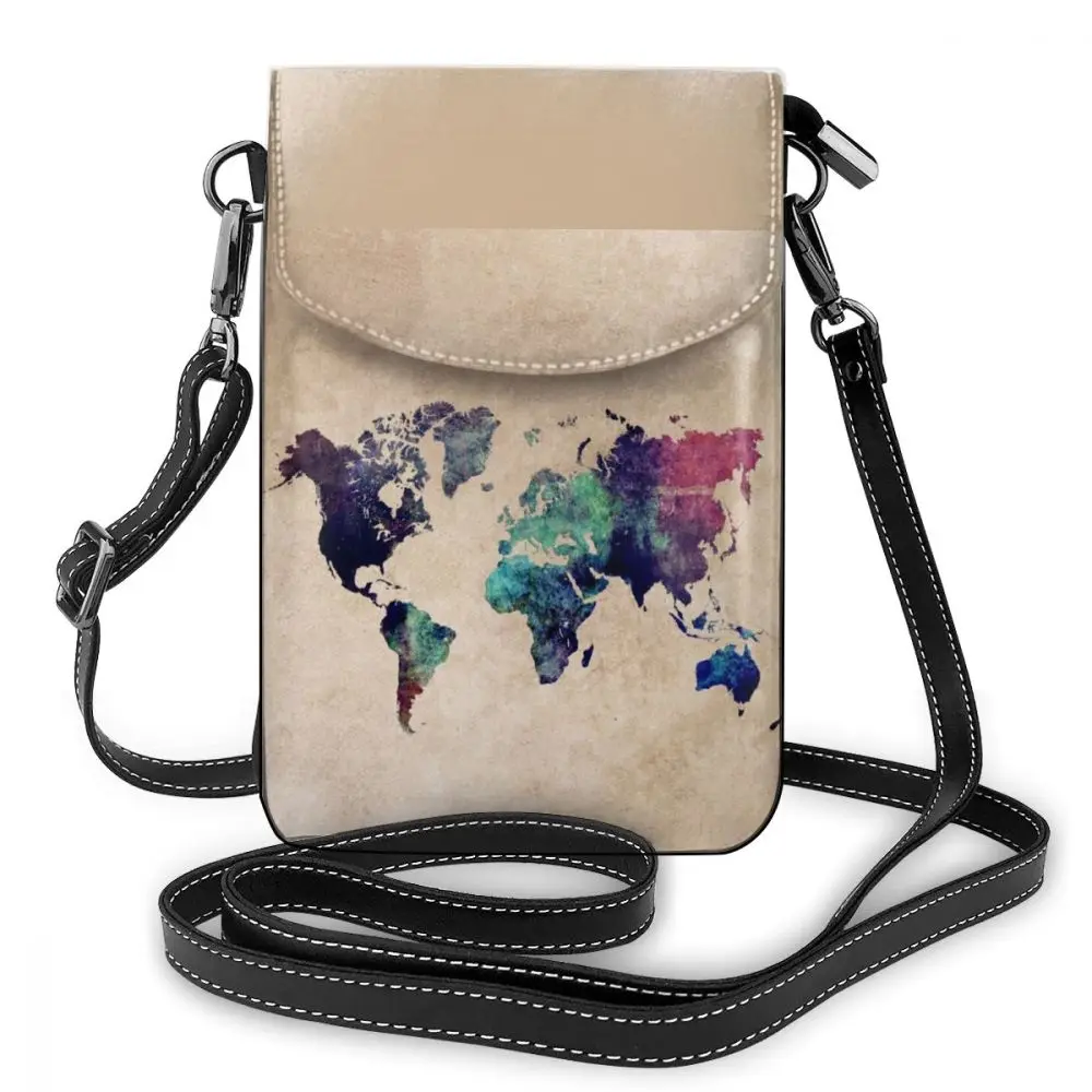 Сумка через плечо World Maps кожаная сумка с изображением карты мира женские