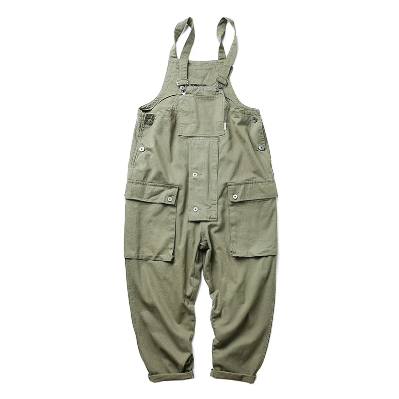 

Style! Multi-Pocket Overalls Men Streetwear Work Cargo Pants Coveralls Men's Casual Baggy Bib Trousers