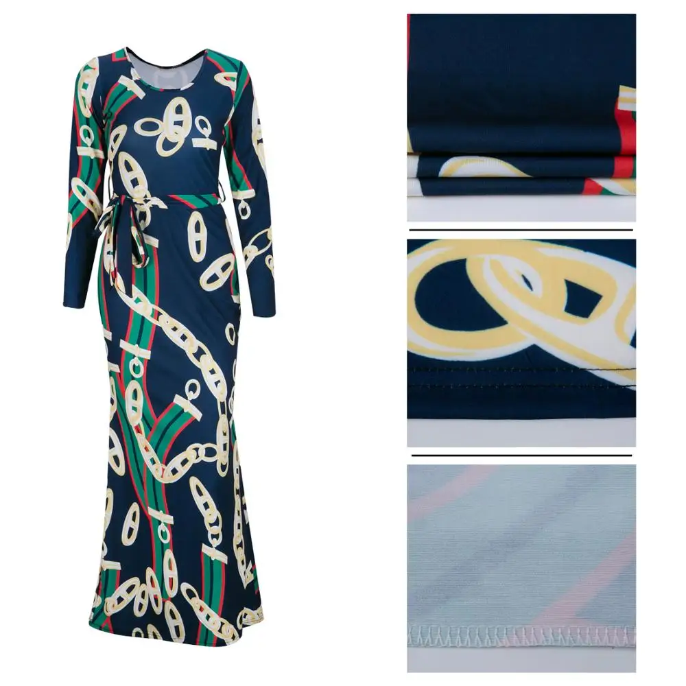 

Office Lady Party Dress Elegant Sexy Slim Hot Unique Print Design Striped Dress Plus Size African Women's Floor-Length Dress