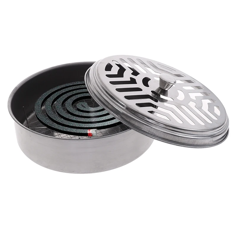 

Safe Metal Round Rack Plate Mosquito Coil Holder Tray Frame Spiral Incense Insect Repellent