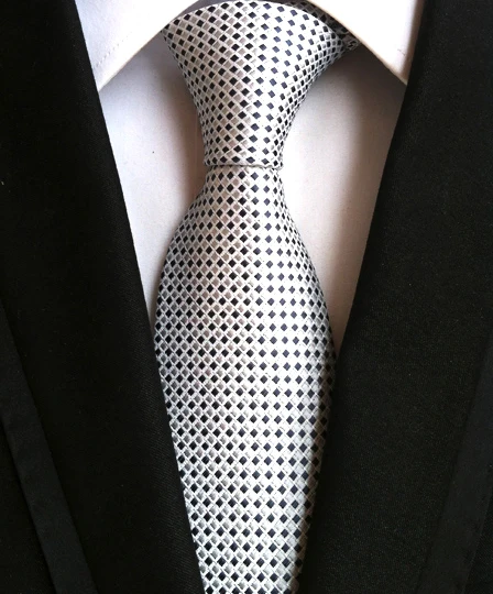 

Дизайнерский галстук 8 см, белый с черным уникальным галстуком в клетку, оптовая продажа