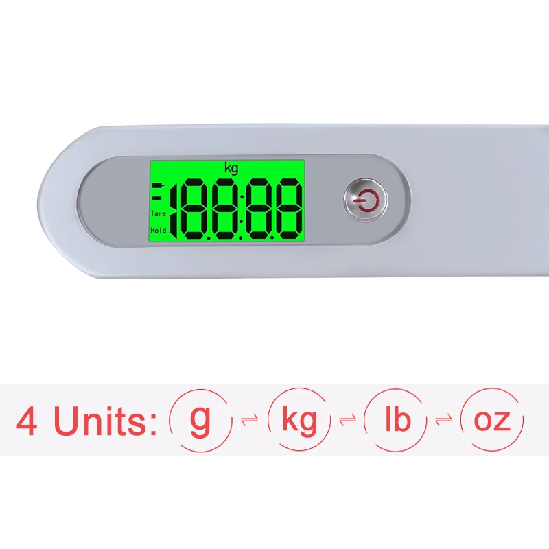 Ручной конвейерных весов 50 кг/110lb ЖК-дисплей цифровые весы с крючком для масштабных дорожных чемоданов, Чемодан Висячие весы, весы электронные
