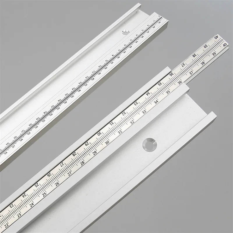 

300-800mm Aluminum Alloy T Track Slot with Scale Movable scale T-tracks DIY Router Table Saw Woodworking Tools 45 Type