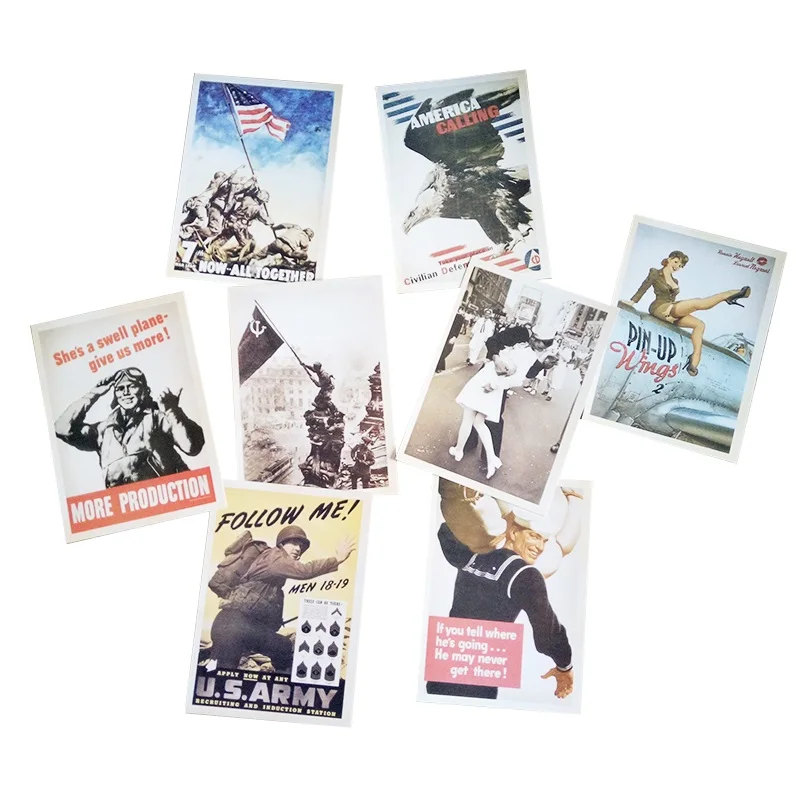 6 упаковок/партия Винтаж Стиль WW2 военной тематики открытки Книги по истории