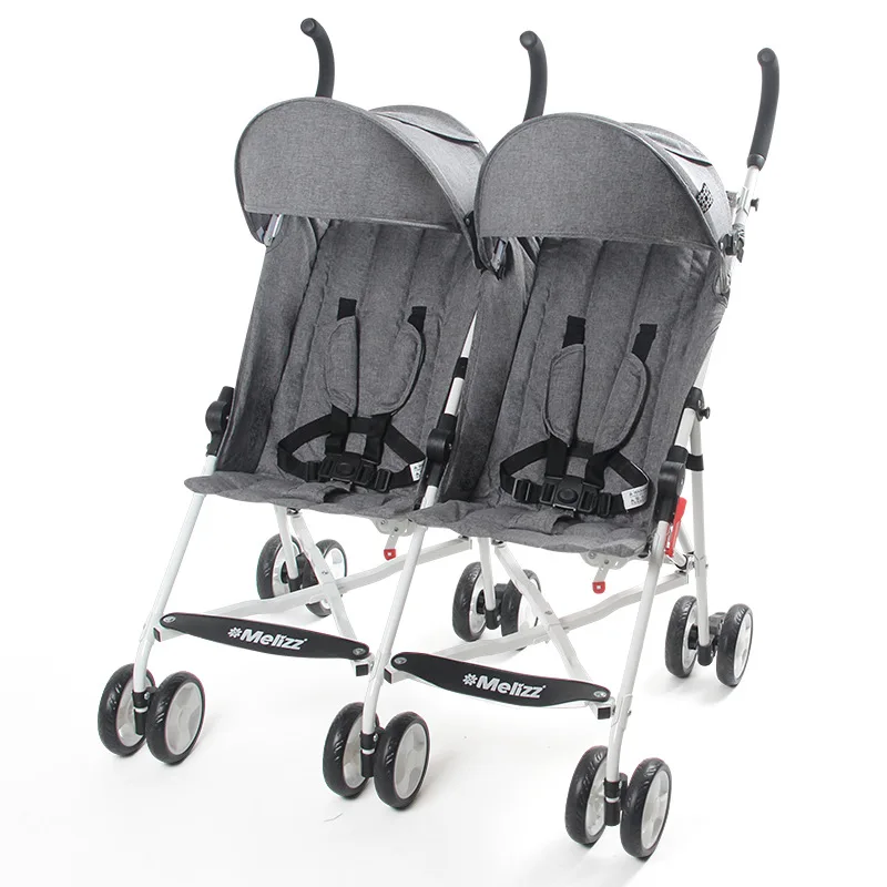 Twin Baby Stroller Umbrellas Breathable Can Sit Reclining Folding Portable Lightweight Four Seasons Universal Double Trolley