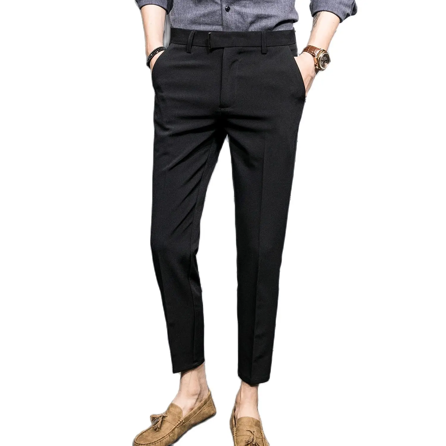 Высококачественные мужские брюки модные деловые серые и черные синие на выбор 28