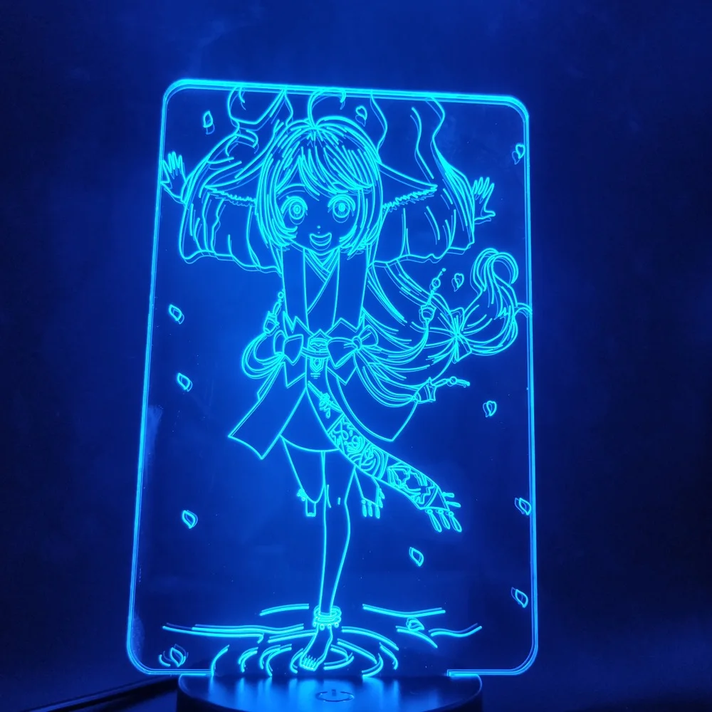 Маленькая красная леди лисы Дева аниме девушка 3D лампа симпатичный подарок для - Фото №1