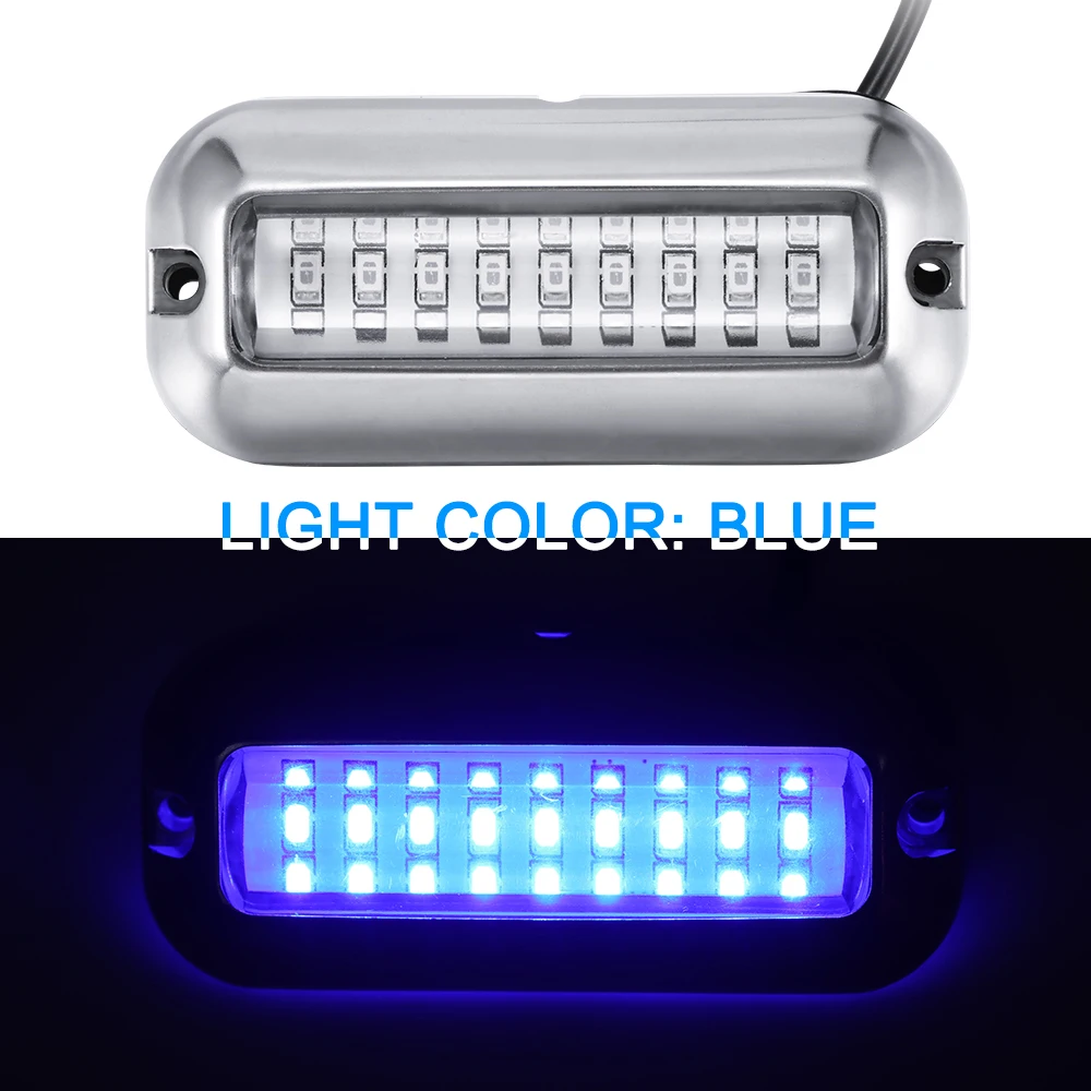 

50W Stainless Steel LED Underwater Pontoon Ocean Ship Beam Light Yacht Stern Light Fishing Night Light