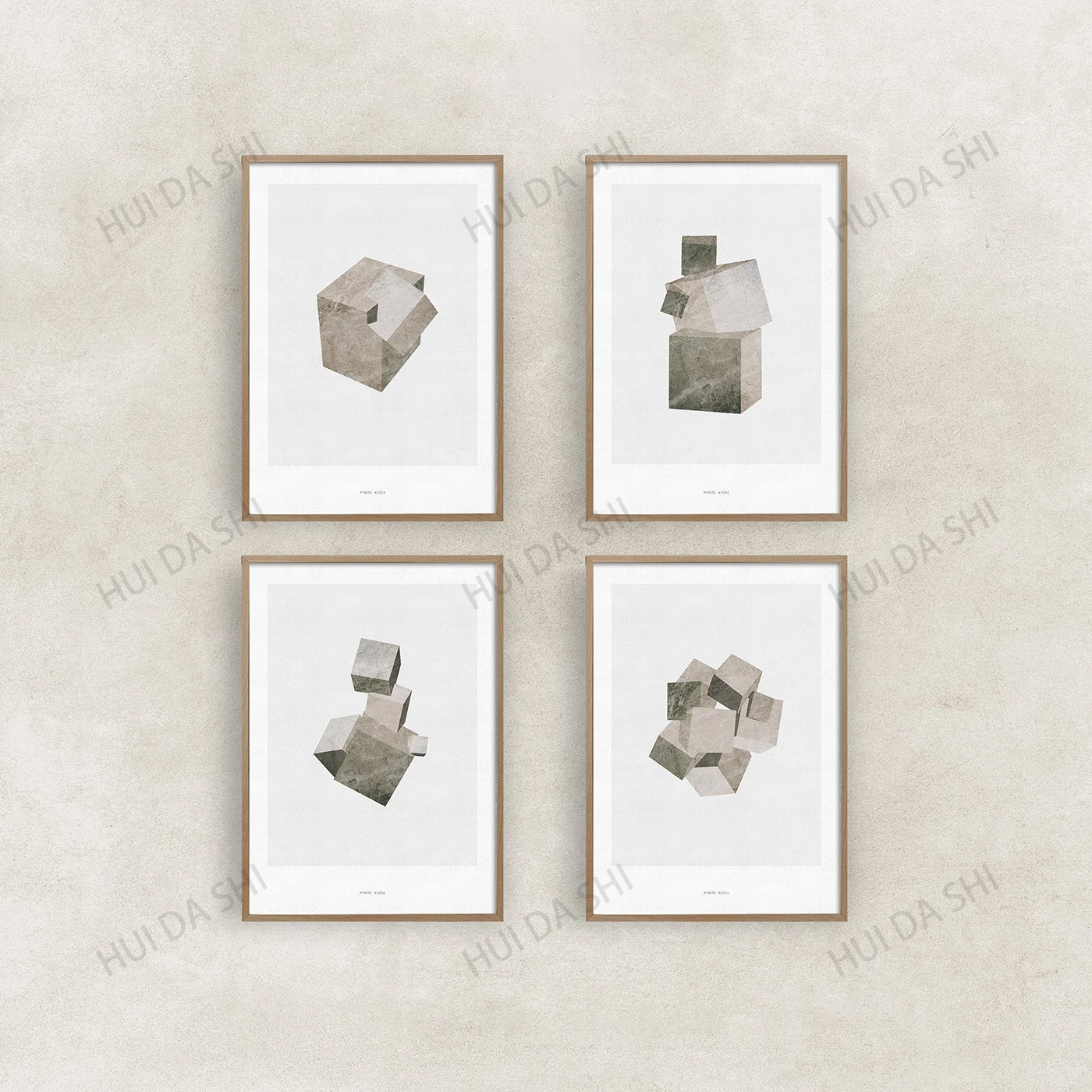 

PYRITE Print Art, Geometric Art, Modern Wall Decor, Minimalist Art, Scandinavian Abstract Poster, Mineral Print, Gemstone Art