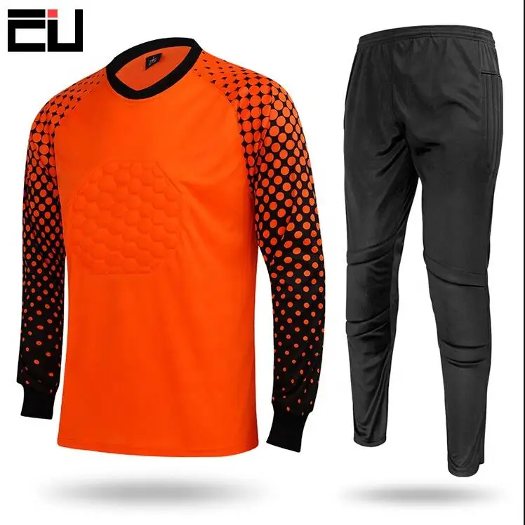 

Adult professional Goalkeeper Soccer Jerseys Kit Sponge protection Goalkeeper Football Uniform Long sleeve Shirt Training pant