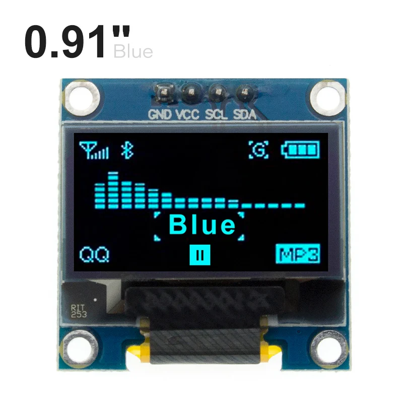 10 шт. 4pin 0,9" белый/синий/желтый/синий/0,96 дюймов O светодиодный 128X64 O светодиодный ЖК-дисплей светодиодный Дисплей модуль для 0,96" IIC I2C общаться - Цвет: Blue